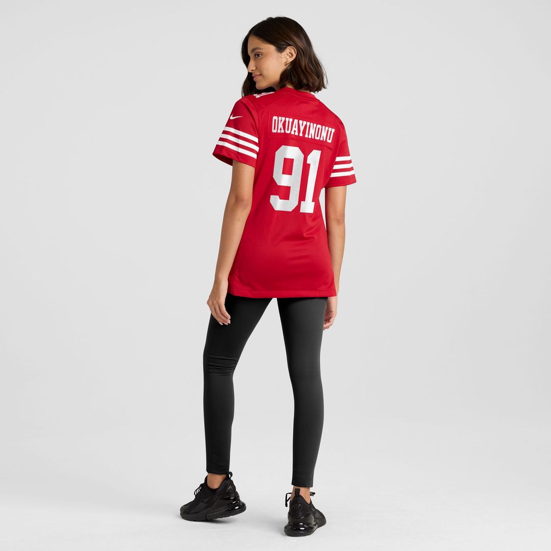Sam Okuayinonu San Francisco 49ers Nike Women's Team Game Jersey -  Scarlet